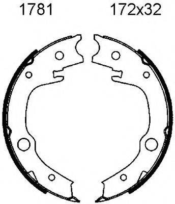 BSF 01781 Комплект гальмівних колодок, стоянкова гальмівна система