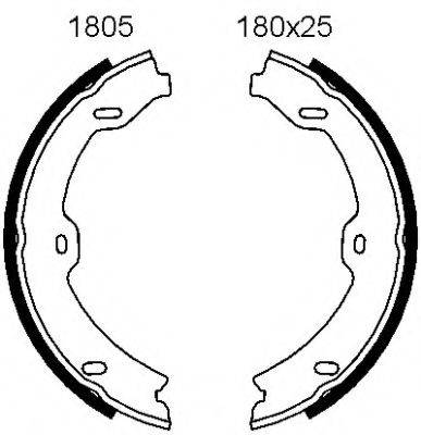 BSF 01805 Комплект гальмівних колодок, стоянкова гальмівна система