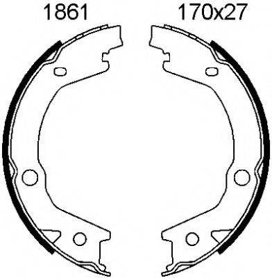 BSF 01861 Комплект гальмівних колодок, стоянкова гальмівна система