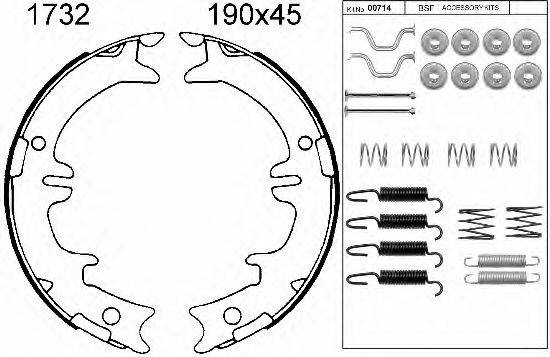 BSF 01732K Комплект гальмівних колодок, стоянкова гальмівна система