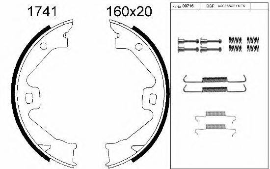 BSF 01741K Комплект гальмівних колодок, стоянкова гальмівна система