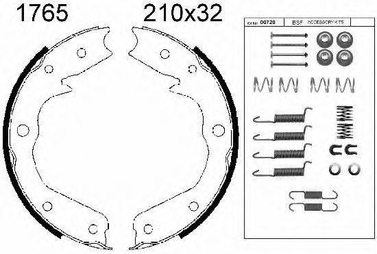 BSF 01765K Комплект гальмівних колодок, стоянкова гальмівна система