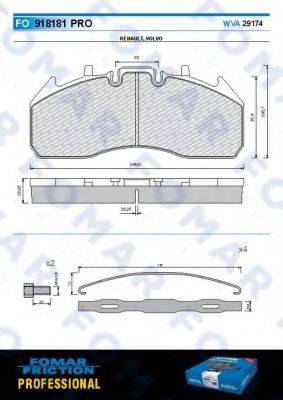 FOMAR FRICTION FO918181 Комплект гальмівних колодок, дискове гальмо