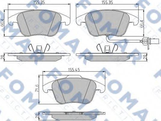 FOMAR FRICTION FO862381 Комплект гальмівних колодок, дискове гальмо