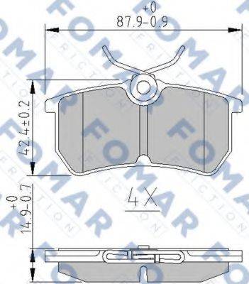 FOMAR FRICTION FO892481 Комплект гальмівних колодок, дискове гальмо