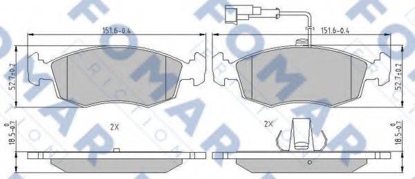 FOMAR FRICTION FO901981 Комплект гальмівних колодок, дискове гальмо