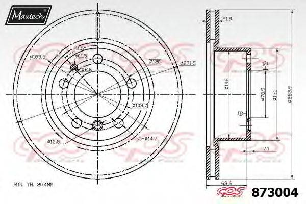 MAXTECH 8730040000 гальмівний диск