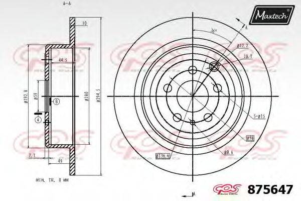 MAXTECH 8756470000 гальмівний диск