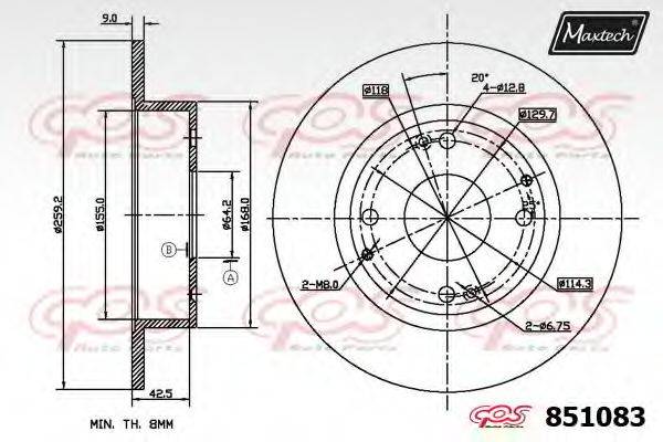 MAXTECH 8510830000 гальмівний диск