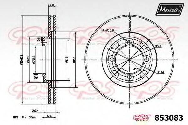 MAXTECH 8530830000 гальмівний диск