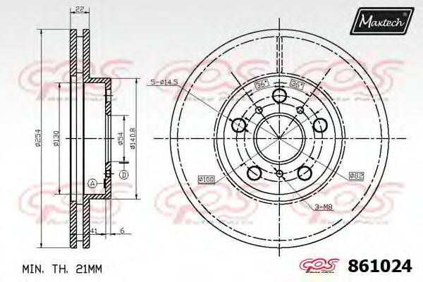 MAXTECH 8610240000 гальмівний диск