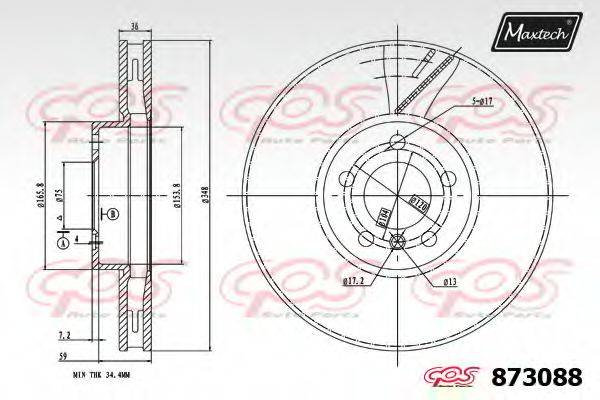 MAXTECH 8730880200 гальмівний диск