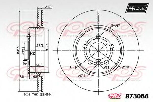 MAXTECH 8730860000 гальмівний диск