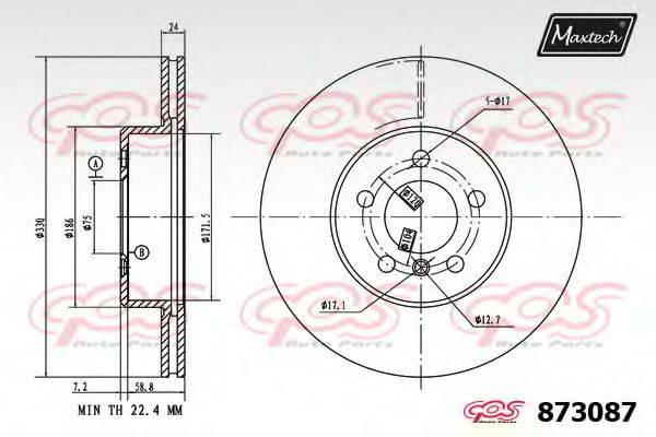 MAXTECH 8730876980 гальмівний диск