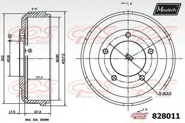 MAXTECH 8280110000 Гальмівний барабан