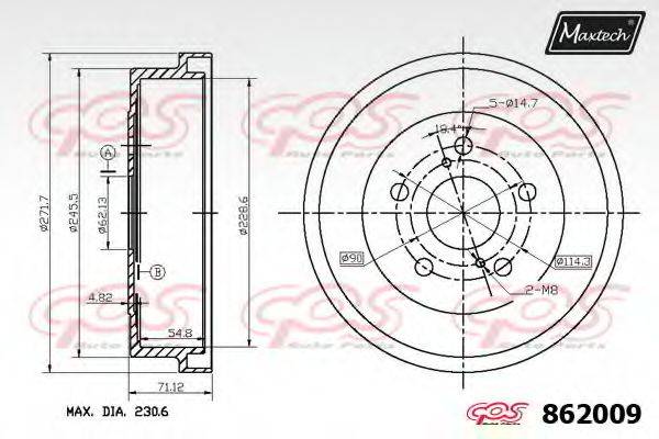 MAXTECH 8620090000 Гальмівний барабан