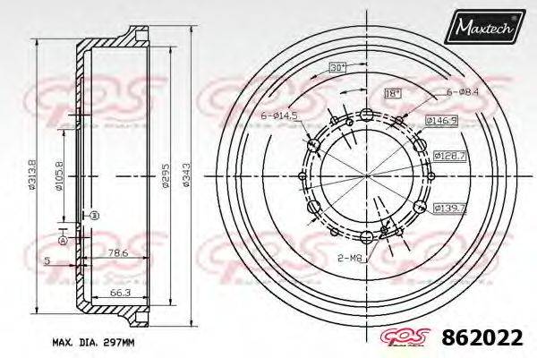 MAXTECH 8620220000 Гальмівний барабан