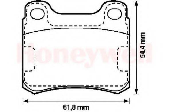 BENDIX 571555B Комплект гальмівних колодок, дискове гальмо