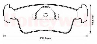 BENDIX 572323B Комплект гальмівних колодок, дискове гальмо