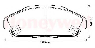 BENDIX 572354B Комплект гальмівних колодок, дискове гальмо