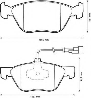 BENDIX 571884B Комплект гальмівних колодок, дискове гальмо