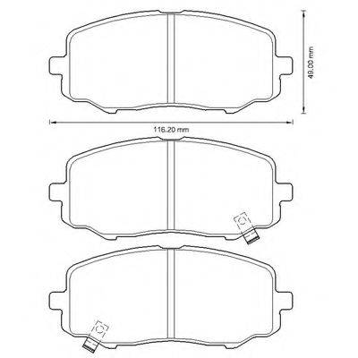 BENDIX 572609B Комплект гальмівних колодок, дискове гальмо