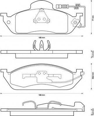 BENDIX 573034B Комплект гальмівних колодок, дискове гальмо