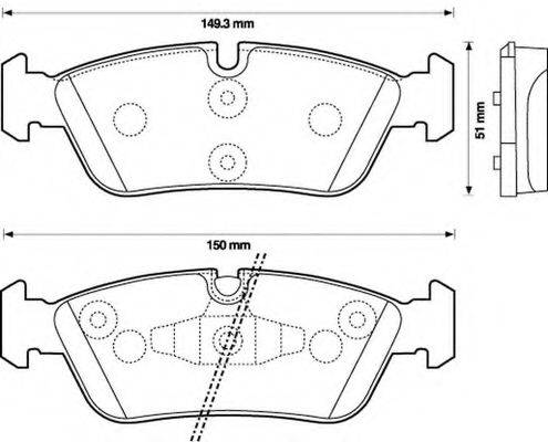 BENDIX 573138B Комплект гальмівних колодок, дискове гальмо