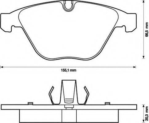 BENDIX 573189B Комплект гальмівних колодок, дискове гальмо