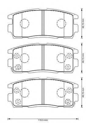 BENDIX 573386B Комплект гальмівних колодок, дискове гальмо