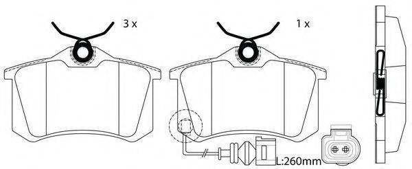 FIT FP3260E Комплект гальмівних колодок, дискове гальмо