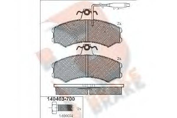 R BRAKE RB0403 Комплект гальмівних колодок, дискове гальмо