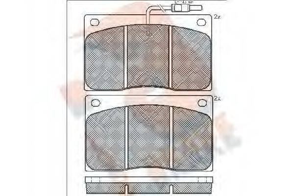 R BRAKE RB0544 Комплект гальмівних колодок, дискове гальмо