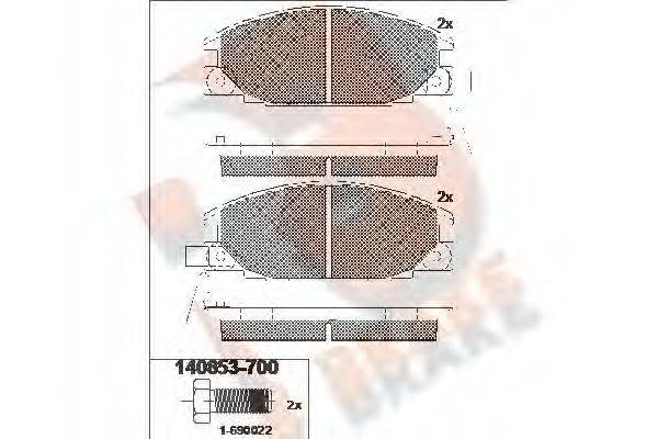 R BRAKE RB0853700 Комплект гальмівних колодок, дискове гальмо