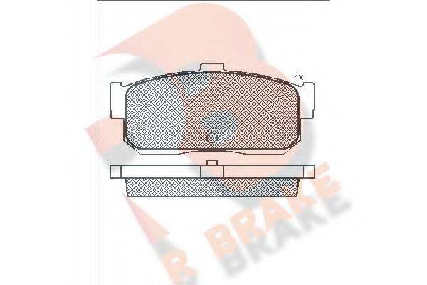 R BRAKE RB0876 Комплект гальмівних колодок, дискове гальмо