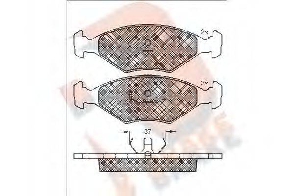 R BRAKE RB0926 Комплект гальмівних колодок, дискове гальмо