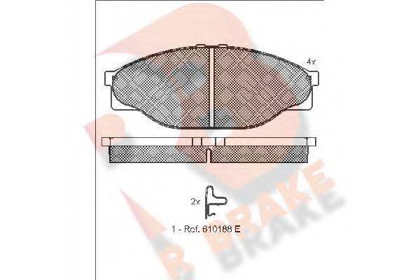 R BRAKE RB1010 Комплект гальмівних колодок, дискове гальмо