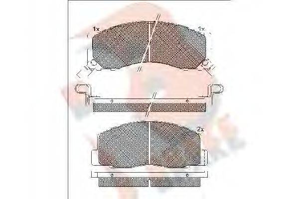 R BRAKE RB1057 Комплект гальмівних колодок, дискове гальмо