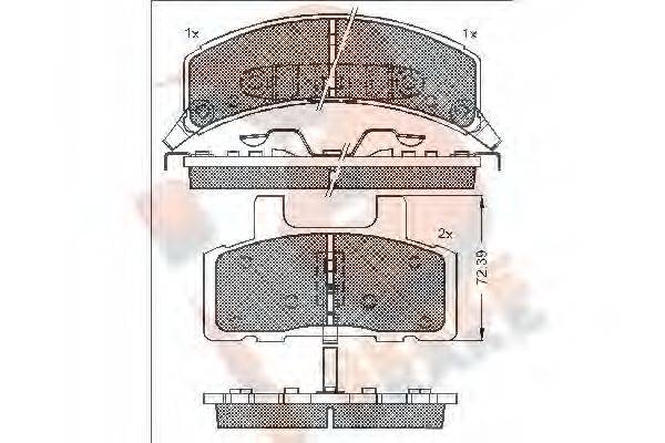 R BRAKE RB1401 Комплект гальмівних колодок, дискове гальмо