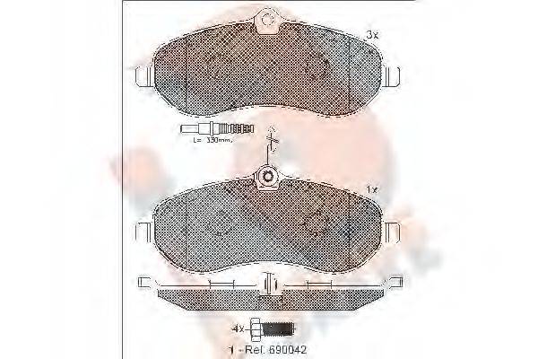 R BRAKE RB1802 Комплект гальмівних колодок, дискове гальмо