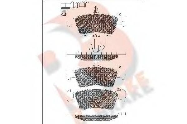 R BRAKE RB1816 Комплект гальмівних колодок, дискове гальмо