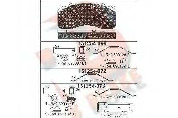 R BRAKE RB1254066 Комплект гальмівних колодок, дискове гальмо