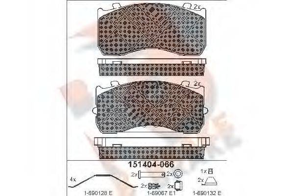 R BRAKE RB1404 Комплект гальмівних колодок, дискове гальмо