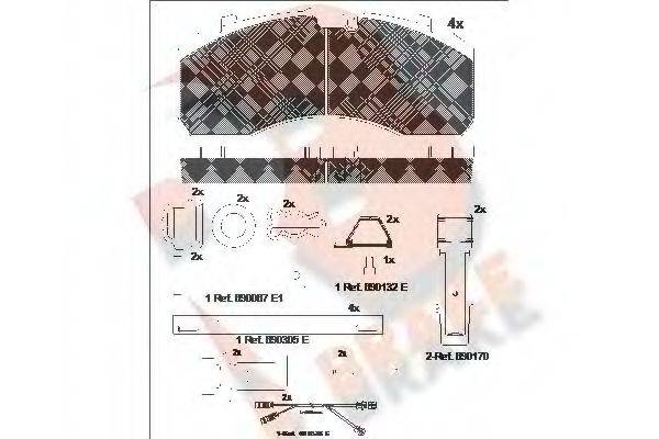 R BRAKE RB2091113 Комплект гальмівних колодок, дискове гальмо