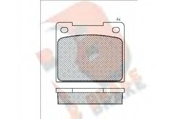 R BRAKE RB0033 Комплект гальмівних колодок, дискове гальмо