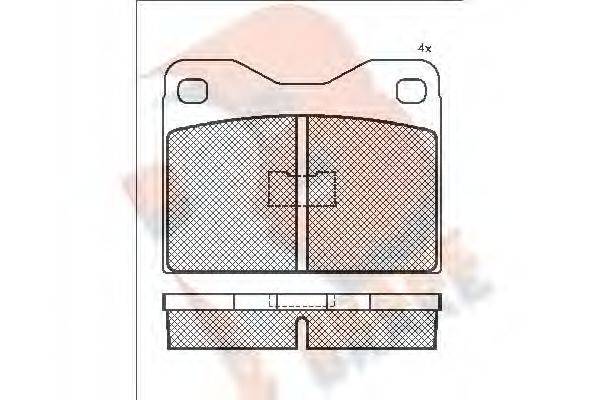 R BRAKE RB0181 Комплект гальмівних колодок, дискове гальмо