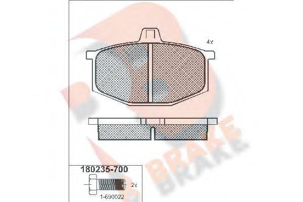 R BRAKE RB0235 Комплект гальмівних колодок, дискове гальмо