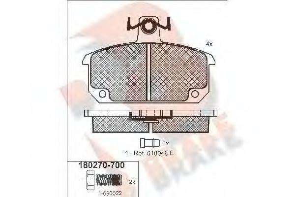 R BRAKE RB0270700 Комплект гальмівних колодок, дискове гальмо