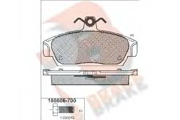 R BRAKE RB0806700 Комплект гальмівних колодок, дискове гальмо