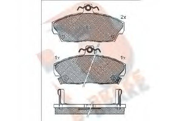 R BRAKE RB0860 Комплект гальмівних колодок, дискове гальмо